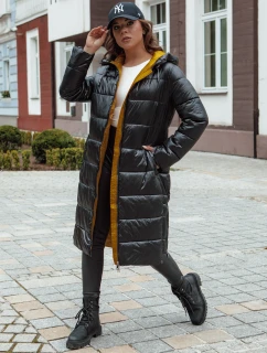 Dámsky prešívaný zimný kabát s kapucňou BETHANNY čierny FashionStreet TY4552