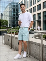 Pánske modré teplákové šortky FashionStreet SX2631 Pánske modré teplákové šortky FashionStreet SX2631