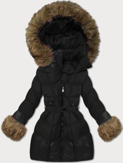 Dámska prešívaná prechodná bunda s kožušinou J Style Black (5M3357-392)