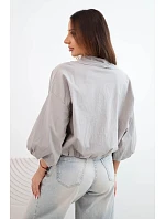 Dámska bavlnená bunda typu bomber na zips, farba fango zelená Dámska bavlnená bunda typu bomber na zips, farba fango zelená