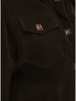 Dámska semišová bunda coffee FashionStreet TY5583