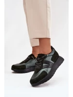 Sneakersy Damskie Na Platformie Vinceza 58561 Ciemnozielone