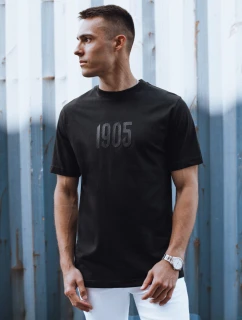 Pánske tričko s potlačou čierne FashionStreet RX5504
