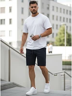 Pánske teplákové šortky so šnúrkami, tmavomodré, FashionStreet SX2584 Pánske teplákové šortky so šnúrkami, tmavomodré, FashionStreet SX2584
