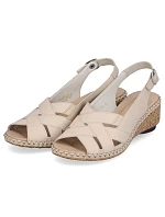 Pohodlné kožené sandále Rieker W RKR682 beige Pohodlné kožené sandále Rieker W RKR682 beige