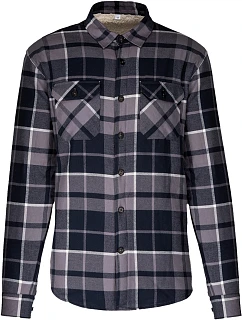 Kariban K 579 Flanelová košeľa s podšívkou zo sherpa fleecu 20.K579 storm grey/navy