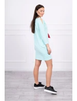 3D mätové šaty s potlačou hrášku a mašľou