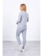 Súprava s gombíkovým výstrihom šedej farby