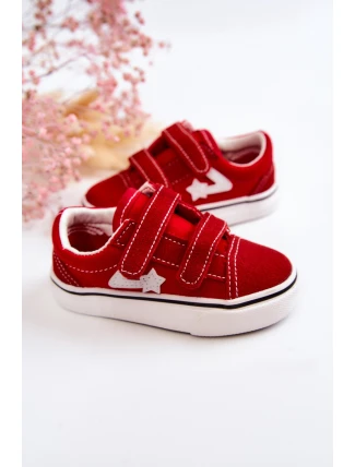 Klasyczne Tenisówki Dziecięce Na Rzepy Czerwone Phiris