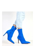 Dámske členkové čižmy na podpätku AX-121 Kráľovská modrá - COMER