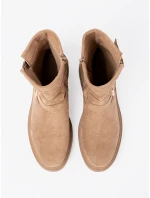 Vynikajúce Karmelowy dámske členkové topánky s plochým podpätkom Vynikajúce Karmelowy dámske členkové topánky s plochým podpätkom