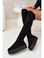Kozaki Damskie Na Platformie Za Kolano Big Star SS274264 Czarne