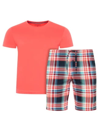 Pánske pyžamo 500001 378 koralové s kočíkom - Jockey Pánske pyžamo 500001 378 koralové s kočíkom - Jockey