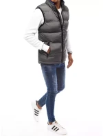 FashionStreet šedá pánska prešívaná vesta TX4087 FashionStreet šedá pánska prešívaná vesta TX4087