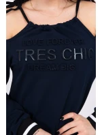 Šaty Tres Chic v tmavo modrej farbe