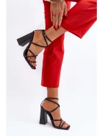 Modne Sandały Na Obcasie Czarne Josette