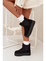 Damskie Śniegowce Z Elastyczną Wstawką Czarne Kiora