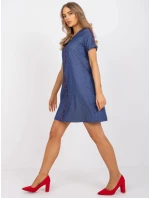 Dámske šaty-LK-SK-506799.52P modré - Lakerta