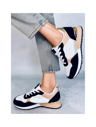 Dámska športová obuv BB2216 White-Black-Beige - Inello