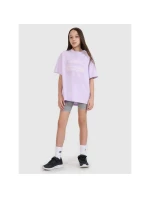 Dievčenské tričko oversize s potlačou 4F 4FJWSS25TTSHF1870-52S