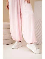 Dámske viskózové nohavice s voľnými nohavicami candy pink Dámske viskózové nohavice s voľnými nohavicami candy pink
