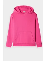 Dziewczęca Nierozpinana Bluza Z Kapturem Gładka Fuksja 4F 4FJWMM00TSWSF1316-55S