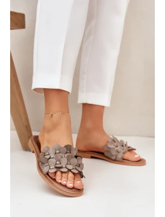 Dámske ploché papuče na podpätku 40381 Taupe - Zazoo