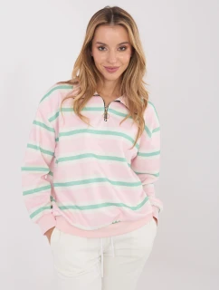 Dámska svetloružová mikina na zips s golierom Goodlookin (9981)