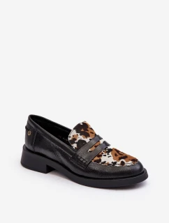 Skórzane Półbuty Mokasyny Damskie Maciejka 06250-01 Czarne