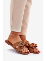 Płaskie Klapki Damskie Z Kokardką Camel Tobin