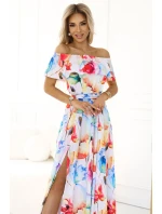 194-5 Dlhé letné šaty s kvetinovým pásom ? 194-5 Dlhé letné šaty s kvetinovým pásom ?