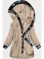 Jednoduchá béžová dámska bunda (B8018-12)