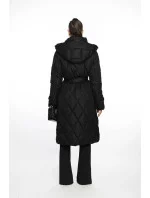 Ann Gissy Prešívaná dlhá zimná bunda s kapucňou Black (AG9-9001) Ann Gissy Prešívaná dlhá zimná bunda s kapucňou Black (AG9-9001)