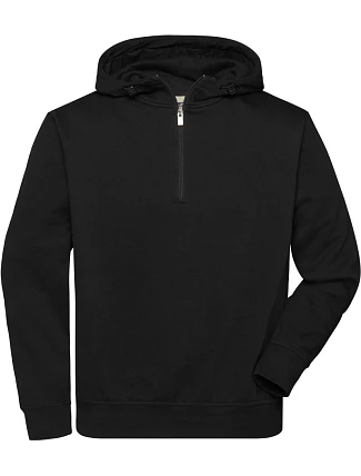 Daiber JN 839 Pracovná mikina z bio bavlny, s kapucňou, zips „1/4“ 02.0839 čierna Daiber JN 839 Pracovná mikina z bio bavlny, s kapucňou, zips „1/4“ 02.0839 čierna