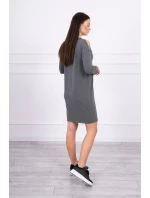 Šaty s potlačou Love v grafitovej farbe