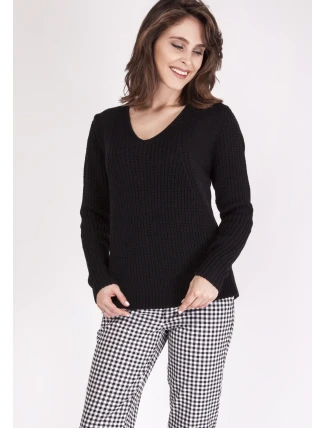 Victoria SWE 123 Sveter čierny - MKMSwetters Victoria SWE 123 Sveter čierny - MKMSwetters