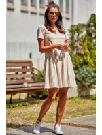 Dámske šaty M205 béžové pruhy - Infinite You