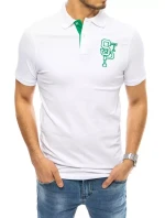 Pánske polo tričko s výšivkou biele FashionStreet PX0439