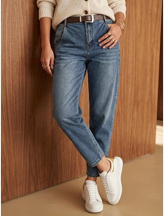 Dámske baggy džínsy s opaskom, modré, FashionStreet UY3193 Dámske baggy džínsy s opaskom, modré, FashionStreet UY3193