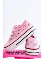 Dziecięce Trampki Z Koronką Różowe Roly-Poly