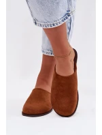 Dámské ploché sandály z eko semiše Camel Veronelle