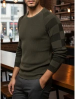 Pánsky khaki sveter FashionStreet WX1637