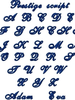 Názov výšivky Prestige script