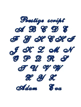 Názov výšivky Prestige script