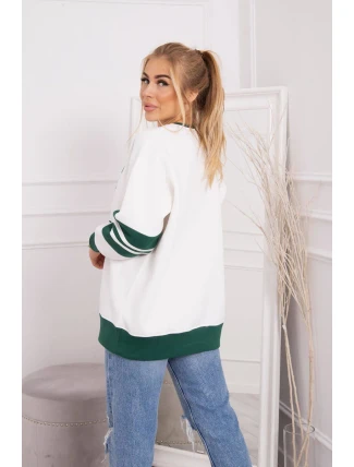 Zateplená mikina Malibu ecru+ tmavo zelená