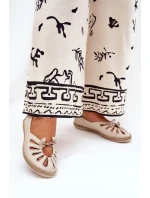 Płaskie Baleriny Z Naturalnej Skóry Zazoo 10179 Beżowe