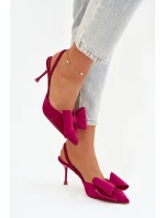 Lodičky s odkrytými patami a mašlí Fuksie Eklevia