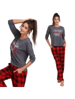 Dámske pyžamo 165/051 šedá vzor vianoce - Karol