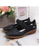 Rieker W RKR139 tmavomodré kožené čižmy