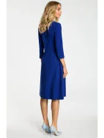 M335 Šaty so skrinkovým záhybom vpredu - kráľovská modrá M335 Šaty so skrinkovým záhybom vpredu - kráľovská modrá